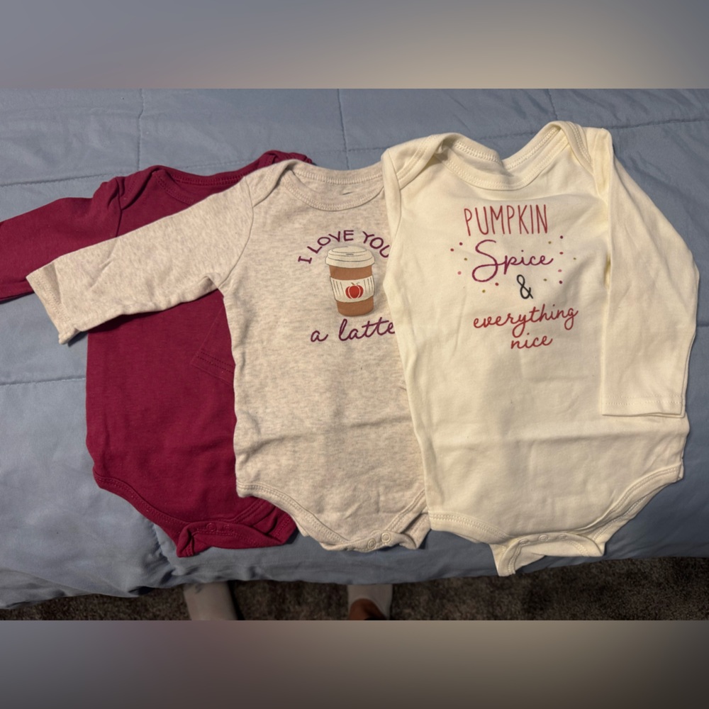 Pumpkin Spice & Latte Baby Bodysuit Set
